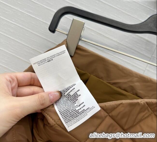 Famous Brand Prada Quilted Cotton Mini Skirt PR101503 Brown 2025