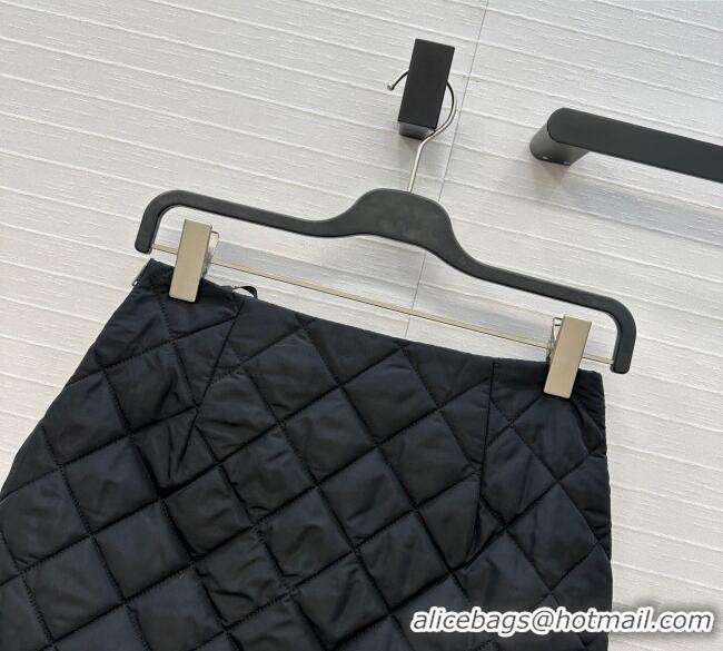 Best Price Prada Quilted Cotton Mini Skirt PR101503 Black 2025