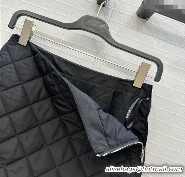 Best Price Prada Quilted Cotton Mini Skirt PR101503 Black 2025