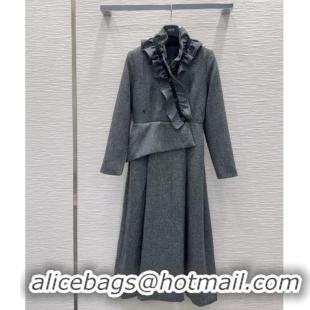 Buy Discount Dior Wool Blend Dress DR101505 Grey 2025