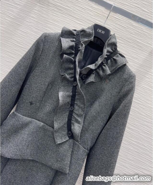 Buy Discount Dior Wool Blend Dress DR101505 Grey 2025