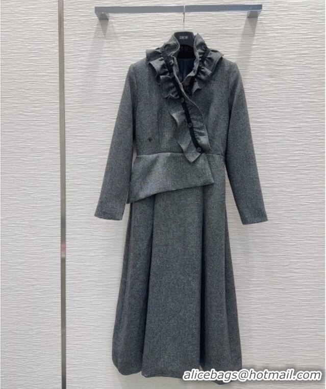 Buy Discount Dior Wool Blend Dress DR101505 Grey 2025