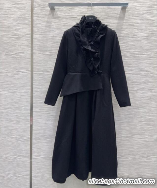 Well Crafted Dior Wool Blend Dress DR101505 Black 2025