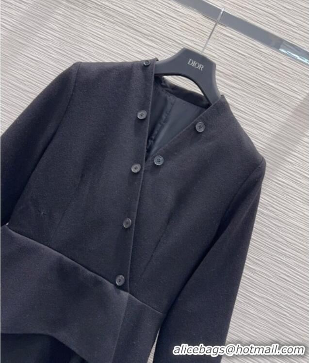 Well Crafted Dior Wool Blend Dress DR101505 Black 2025