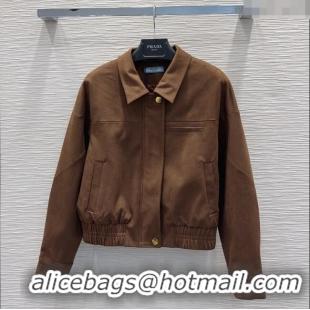 Good Looking Prada Suede Jacket PR110618 Brown 2025