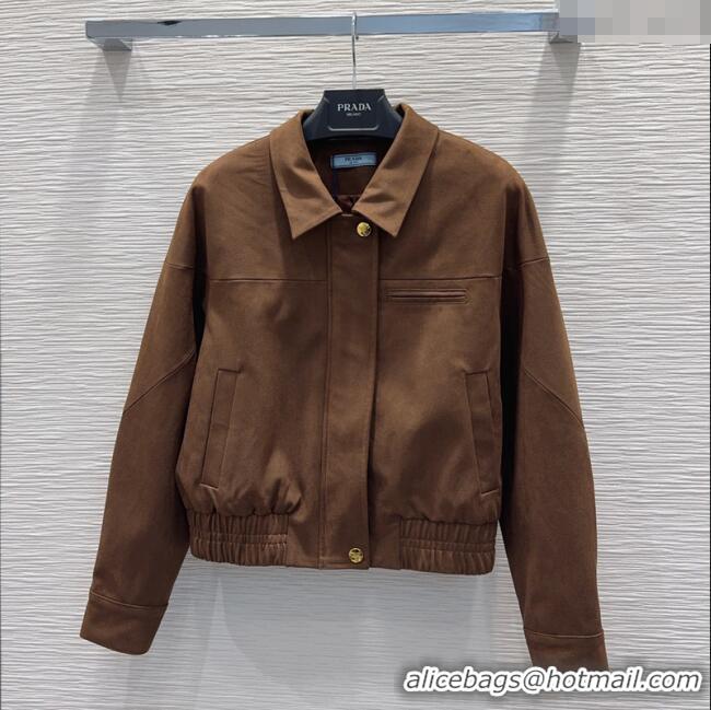 Good Looking Prada Suede Jacket PR110618 Brown 2025