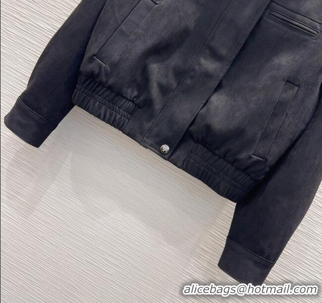 Super Quality Prada Suede Jacket PR110618 Black 2025