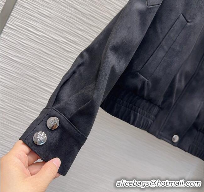 Super Quality Prada Suede Jacket PR110618 Black 2025