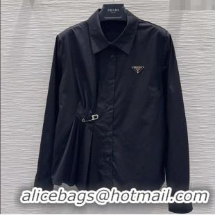 Top Quality Prada Cotton Shirt DR110655 Black 2025