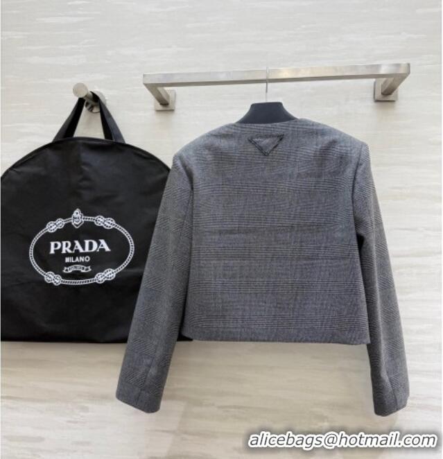 Best Price Prada Short Jacket and Pants Set PR111460 Grey 2025