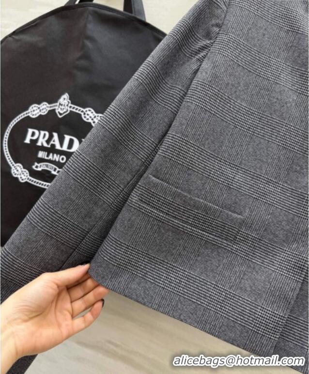 Best Price Prada Short Jacket and Pants Set PR111460 Grey 2025