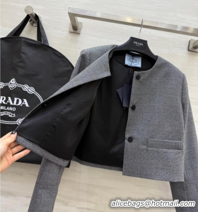 Best Price Prada Short Jacket and Pants Set PR111460 Grey 2025