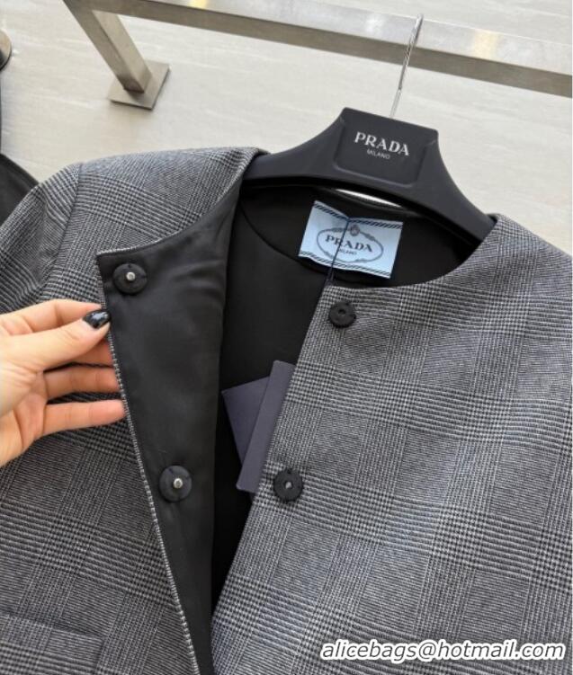 Best Price Prada Short Jacket and Pants Set PR111460 Grey 2025