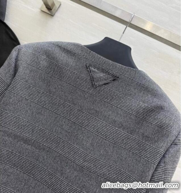 Best Price Prada Short Jacket and Pants Set PR111460 Grey 2025