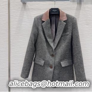 Top Quality Prada Jacket PR111520 Grey 2025