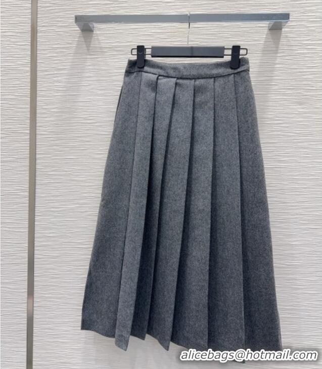 Traditional Discount Prada Wool Blend Skirt PR111520 Grey 2025