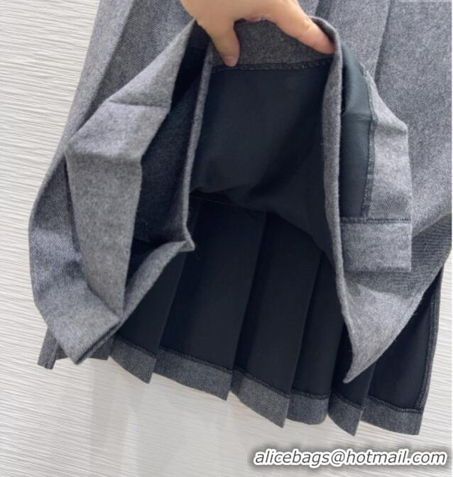 Traditional Discount Prada Wool Blend Skirt PR111520 Grey 2025
