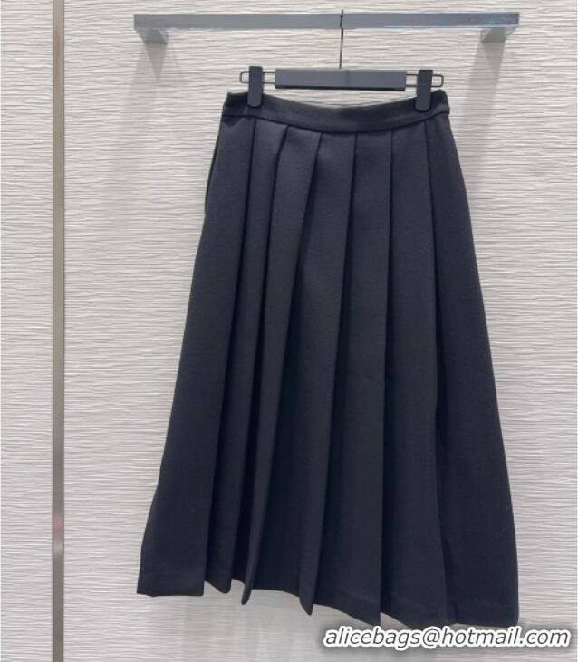 Luxury Cheap Prada Wool Blend Skirt PR111520 Black 2025