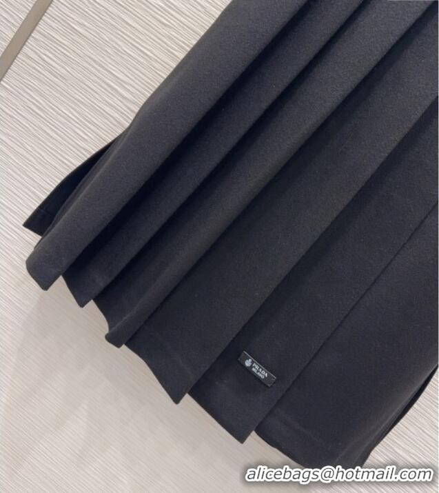 Luxury Cheap Prada Wool Blend Skirt PR111520 Black 2025
