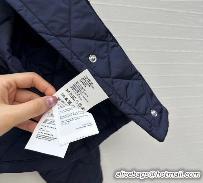 Traditional Discount Prada Cotton Padded Jacket PR111527 Navy Blue 2025