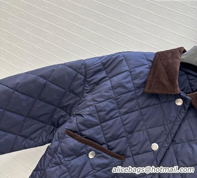 Traditional Discount Prada Cotton Padded Jacket PR111527 Navy Blue 2025