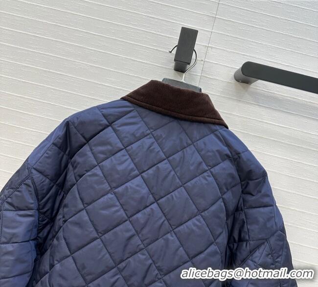 Traditional Discount Prada Cotton Padded Jacket PR111527 Navy Blue 2025