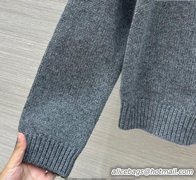 Luxury Cheap Prada Wool Cardigan PR111528 Grey 2025