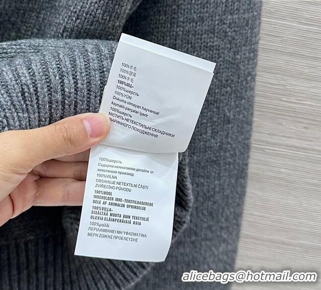 Luxury Cheap Prada Wool Cardigan PR111528 Grey 2025