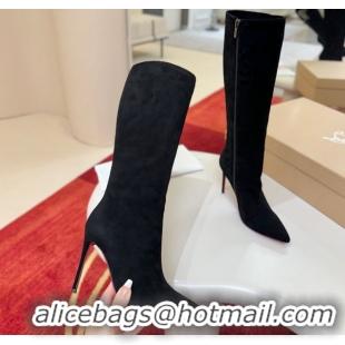 Purchase Christian Louboutin Kate Botta High Heel Boots 10cm in Suede Black 1030161
