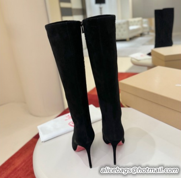 Purchase Christian Louboutin Kate Botta High Heel Boots 10cm in Suede Black 1030161