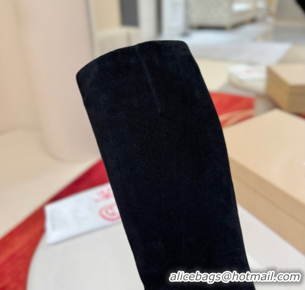 Purchase Christian Louboutin Kate Botta High Heel Boots 10cm in Suede Black 1030161