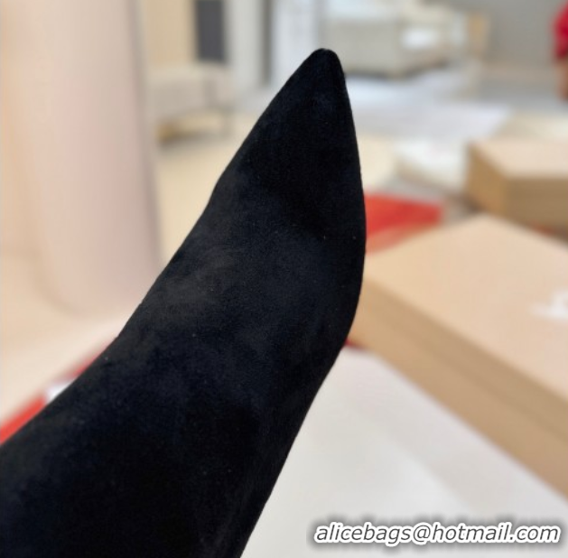 Purchase Christian Louboutin Kate Botta High Heel Boots 10cm in Suede Black 1030161