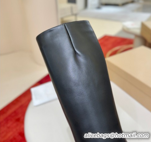 Unique Style Christian Louboutin Kate Botta High Heel Boots 10cm in Calf Leather Black 1030162