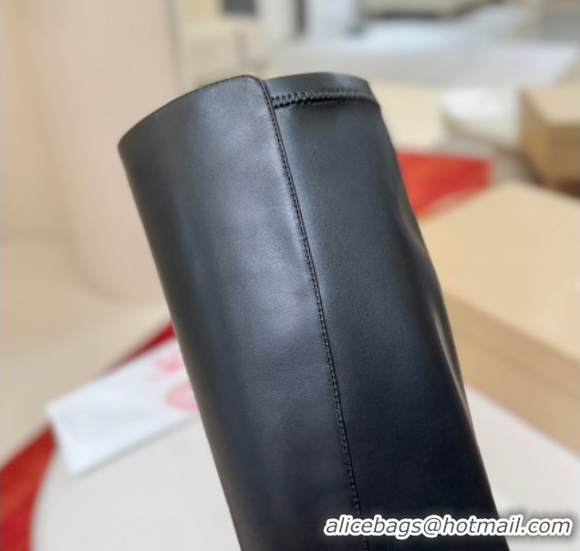 Top Grade Christian Louboutin Jane Botta High Heel Boots 8.5cm in Calf Leather Black 1030165