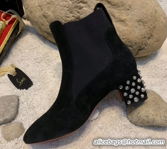 Best Price Christian Louboutin Study Heel Ankle Boots 5.5cm in Suede Black 1030172