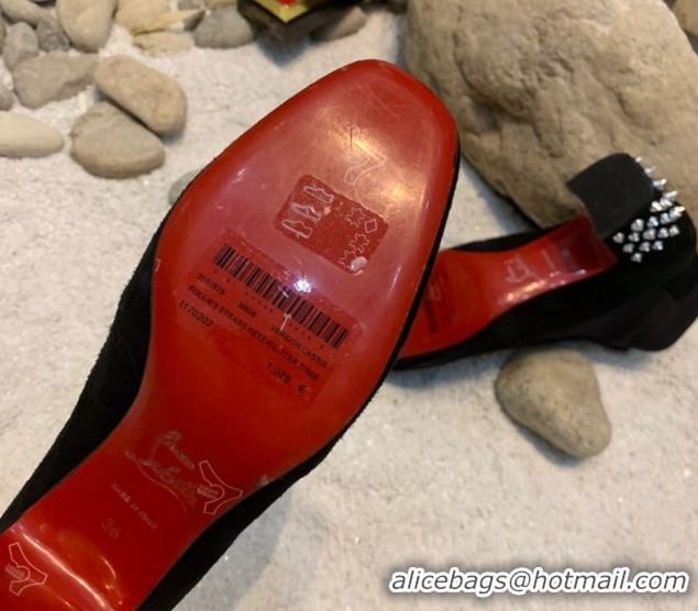 Best Price Christian Louboutin Study Heel Ankle Boots 5.5cm in Suede Black 1030172