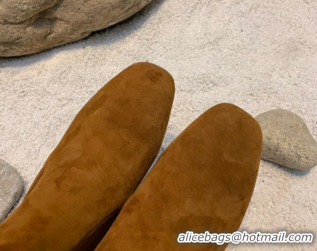 Charming Christian Louboutin Study Heel Ankle Boots 5.5cm in Suede Brown 1030173