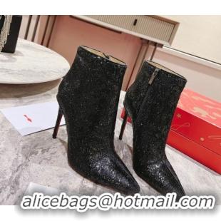 Luxurious Christian Louboutin So Kate Booty Heel Ankle Boots 10cm in Sequins 1030174