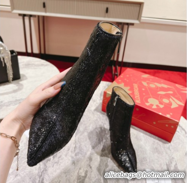 Luxurious Christian Louboutin So Kate Booty Heel Ankle Boots 10cm in Sequins 1030174