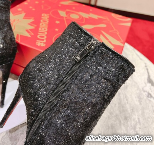 Luxurious Christian Louboutin So Kate Booty Heel Ankle Boots 10cm in Sequins 1030174