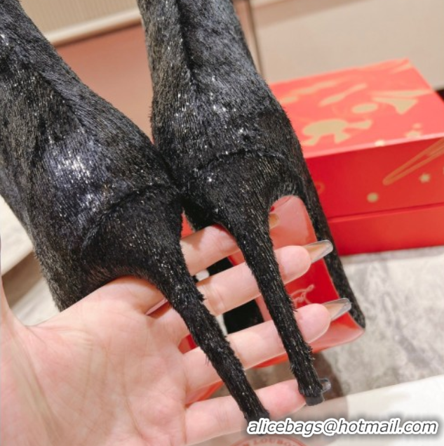 Luxurious Christian Louboutin So Kate Booty Heel Ankle Boots 10cm in Sequins 1030174