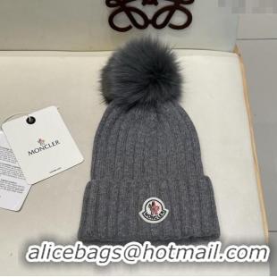 Luxury Cheap Moncler Wool Hat M103006 Deep Grey 2025