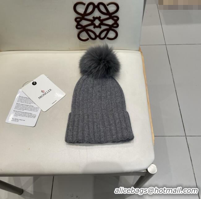 Luxury Cheap Moncler Wool Hat M103006 Deep Grey 2025