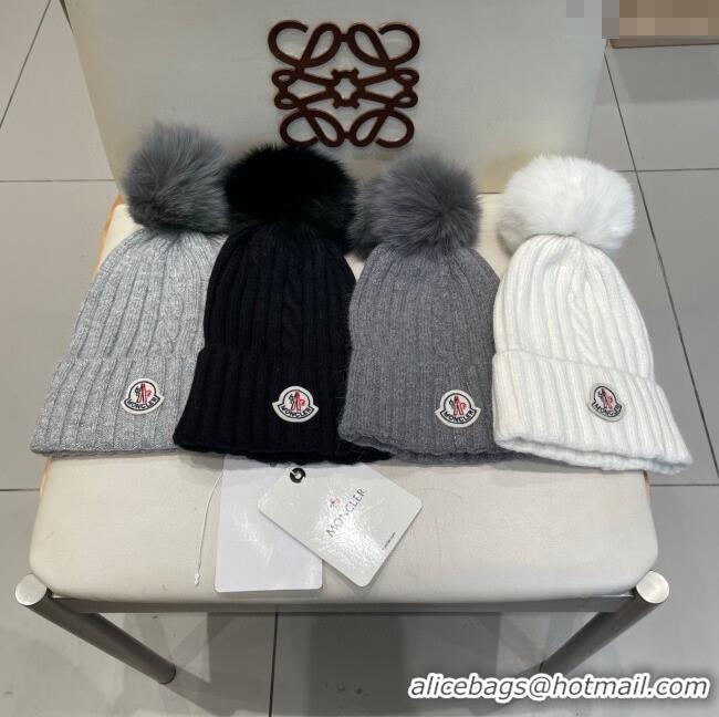 Luxury Cheap Moncler Wool Hat M103006 Deep Grey 2025