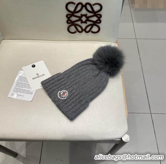 Luxury Cheap Moncler Wool Hat M103006 Deep Grey 2025