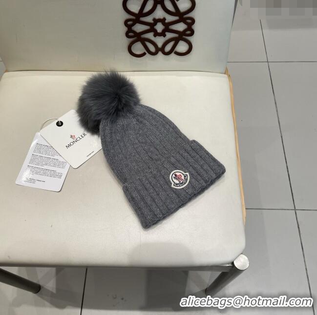 Luxury Cheap Moncler Wool Hat M103006 Deep Grey 2025