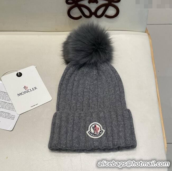 Luxury Cheap Moncler Wool Hat M103006 Deep Grey 2025