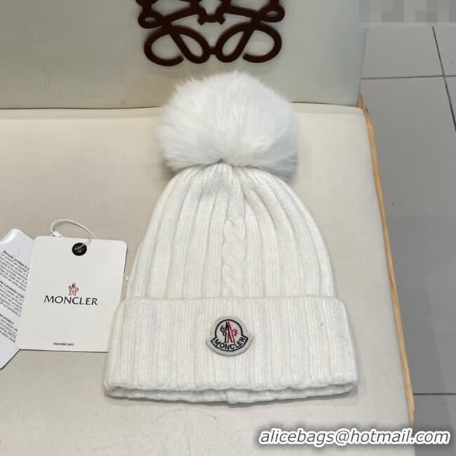 Well Crafted Moncler Wool Hat M103008 White 2025
