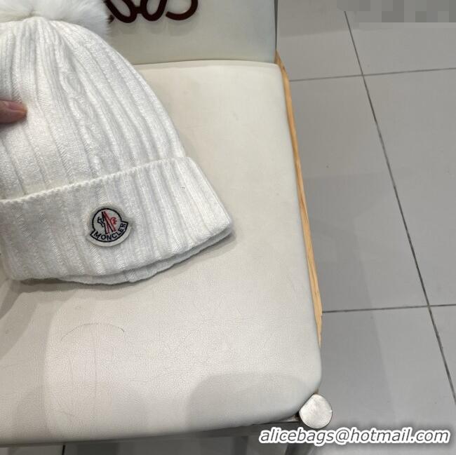 Well Crafted Moncler Wool Hat M103008 White 2025