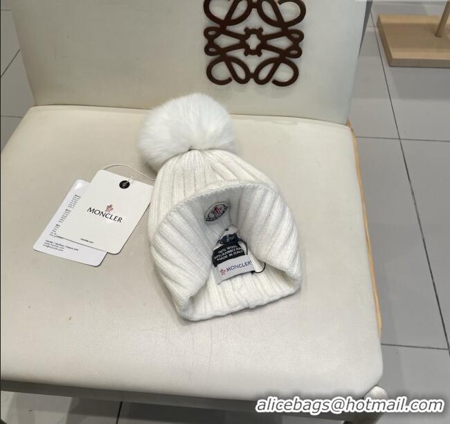 Well Crafted Moncler Wool Hat M103008 White 2025